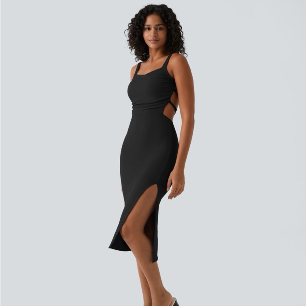 HALARA Black Midi Dress